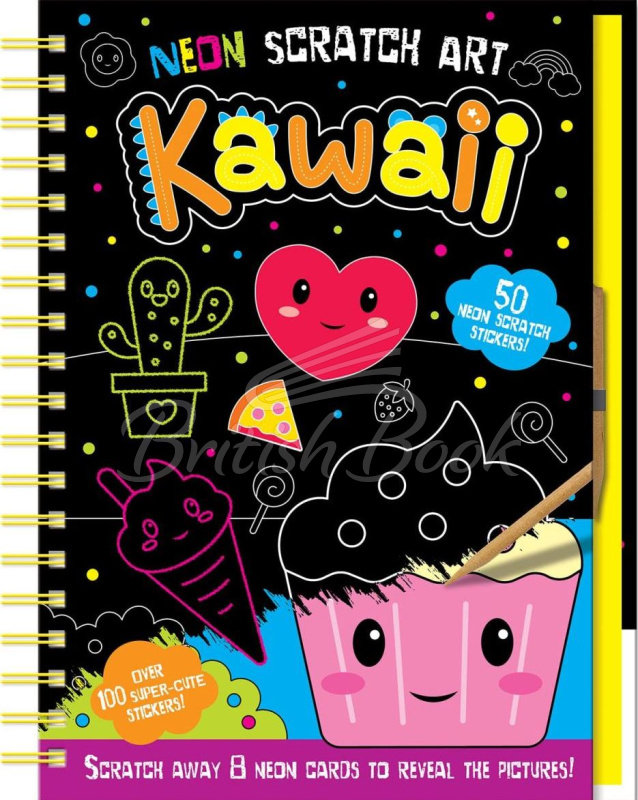 Книга Neon Scratch Art: Kawaii изображение