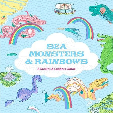 Настільна гра Sea Monsters and Rainbows: A Snakes and Ladders Game зображення
