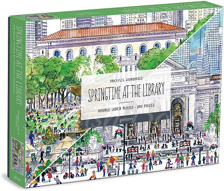 Пазл Michael Storrings Springtime at the Library 500 Piece Double-Sided Puzzle зображення