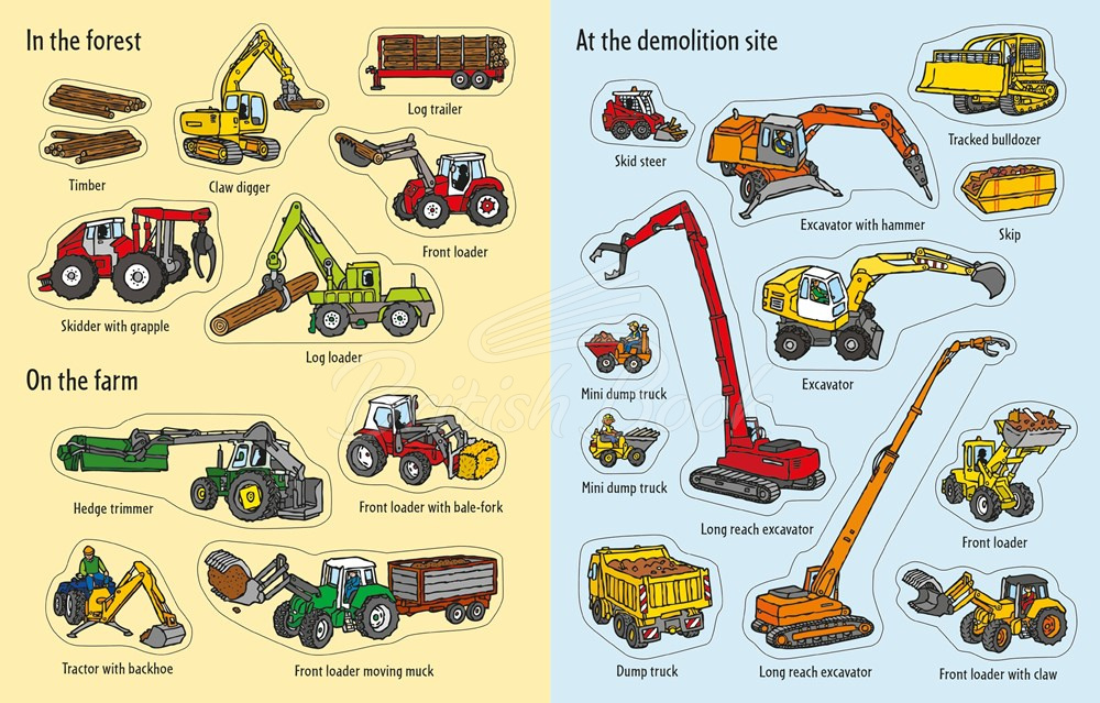 Книга First Sticker Book: Diggers изображение 3