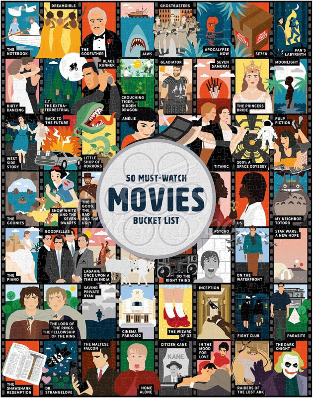 Пазл 50 Must-Watch Movies Bucket List 1000-Piece Puzzle изображение 2