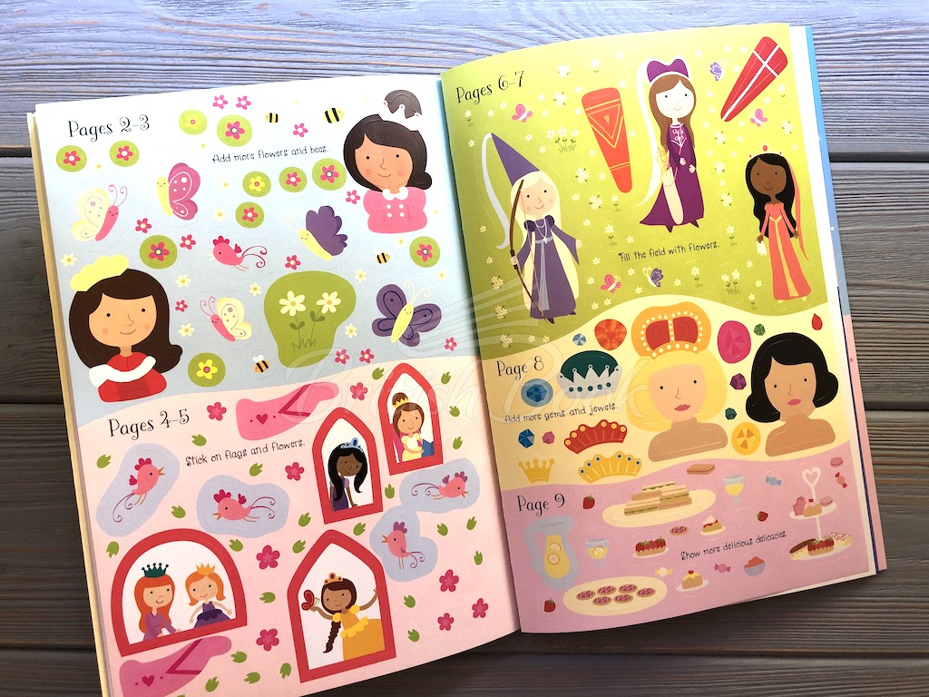 Книга Sparkly Princesses Sticker Book изображение 3