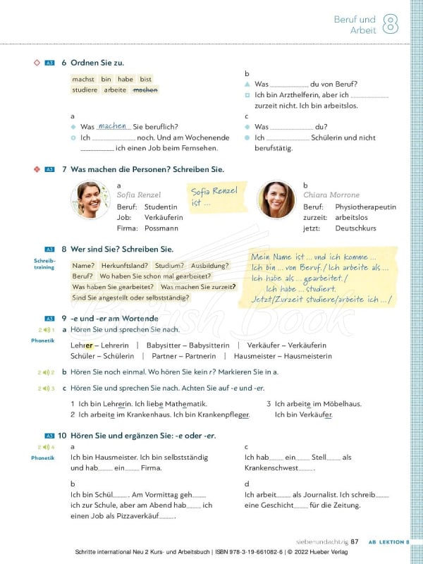 Учебник и рабочая тетрадь Schritte international Neu 2 Kurs- und Arbeitsbuch mit Audios online изображение 2