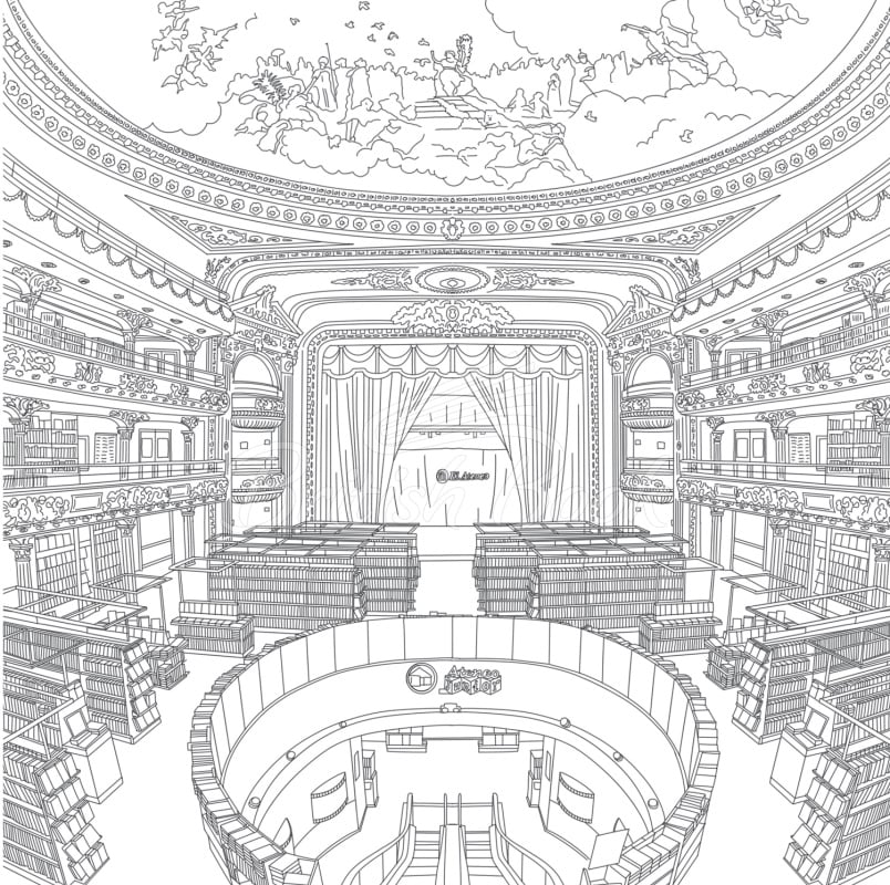 Книга A World of Cozy Bookstores Colouring Book зображення 3