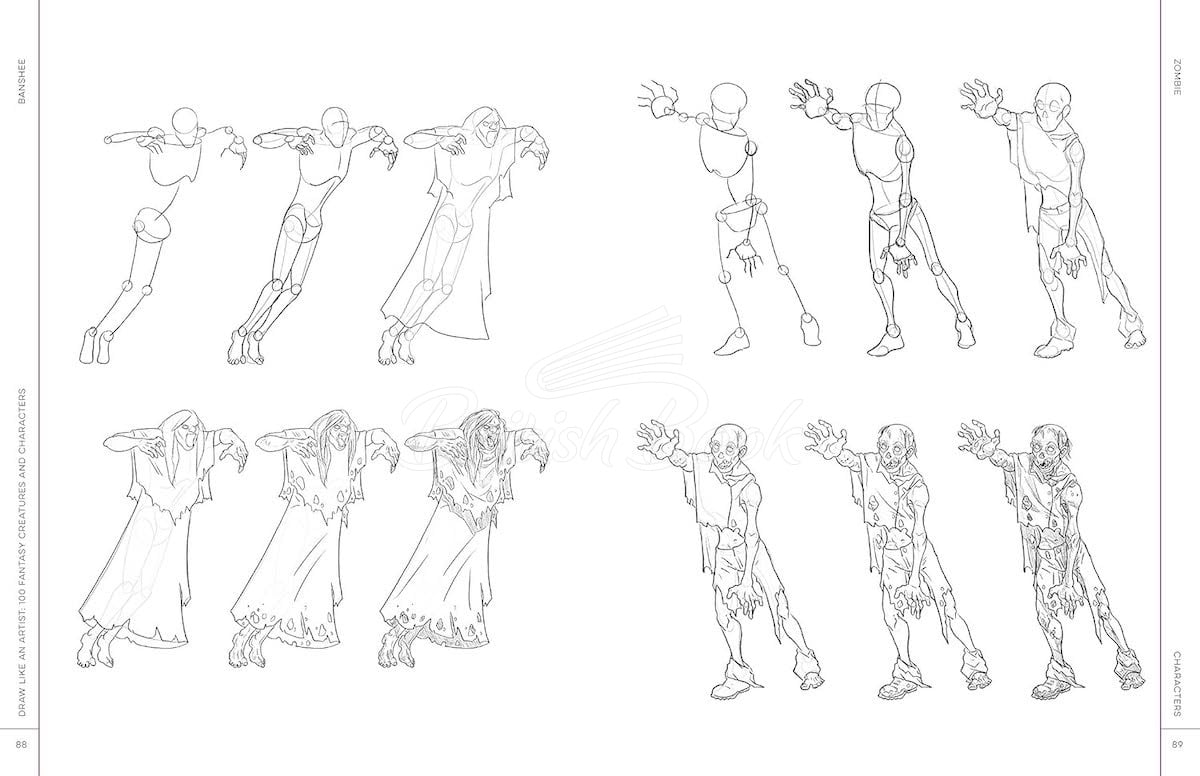 Книга Draw Like an Artist: 100 Fantasy Creatures & Characters зображення 4