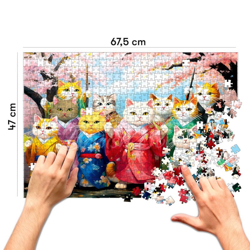 Пазл Котики в Кімоно 1000 Piece Puzzle изображение 3