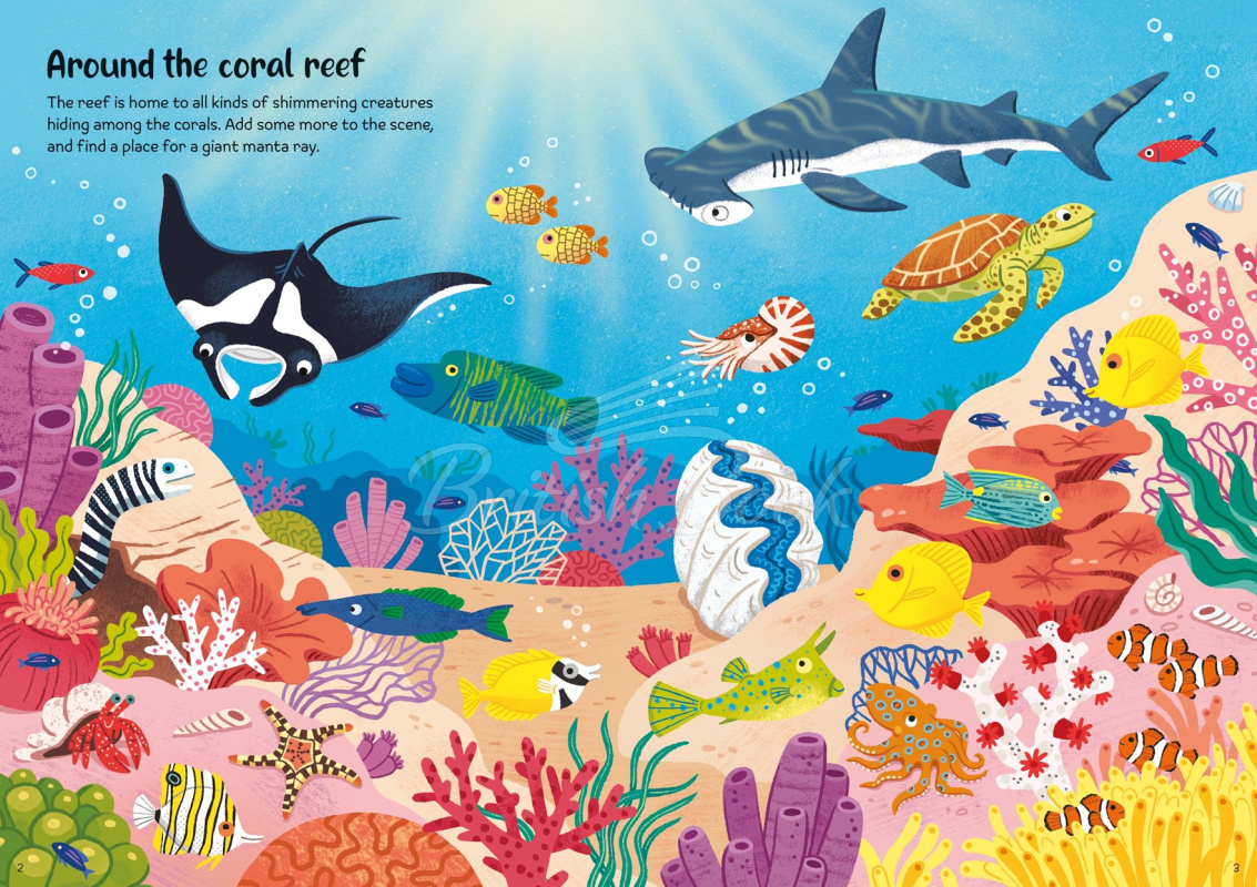 Книга Sparkly Sea Creatures Sticker Book изображение 3