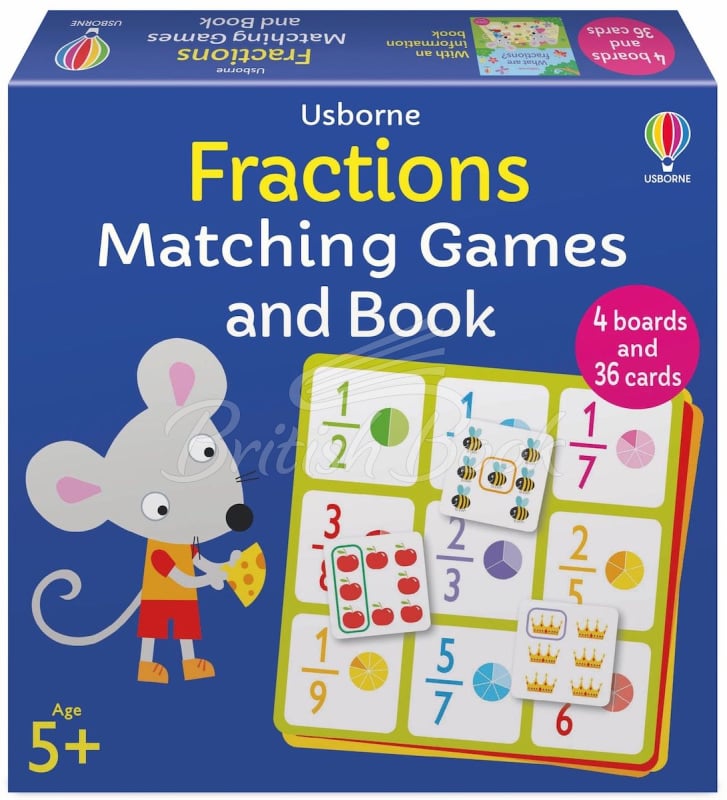 Настільна гра Fractions Matching Games and Book зображення