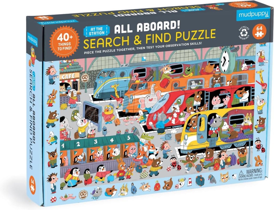 Пазл All Aboard! Train Station Search and Find Puzzle изображение