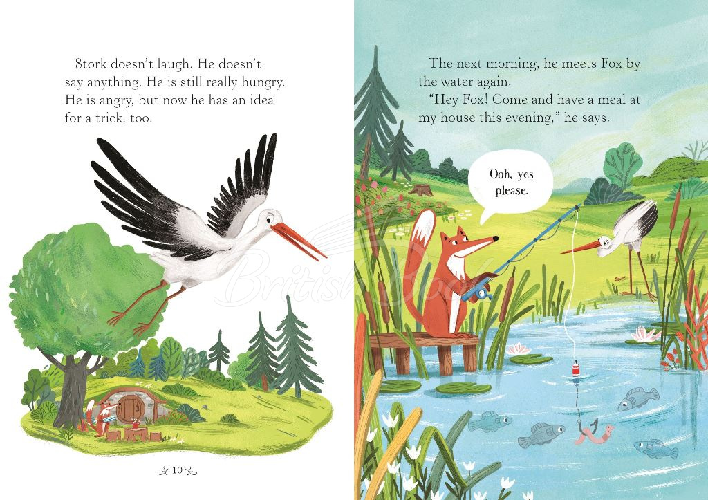 Книга Usborne English Readers Level Starter The Fox and the Stork изображение 2