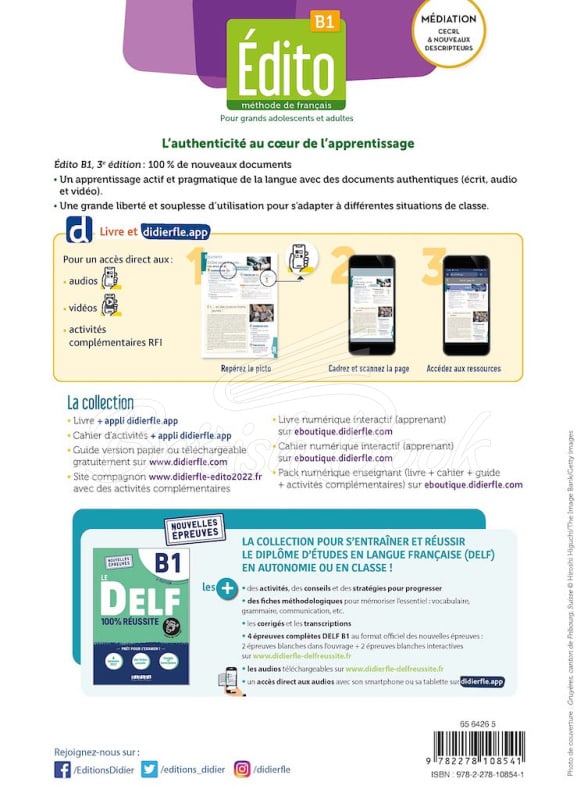 Учебник Édito 3e Édition B1 Livre avec didierfle.app изображение 4