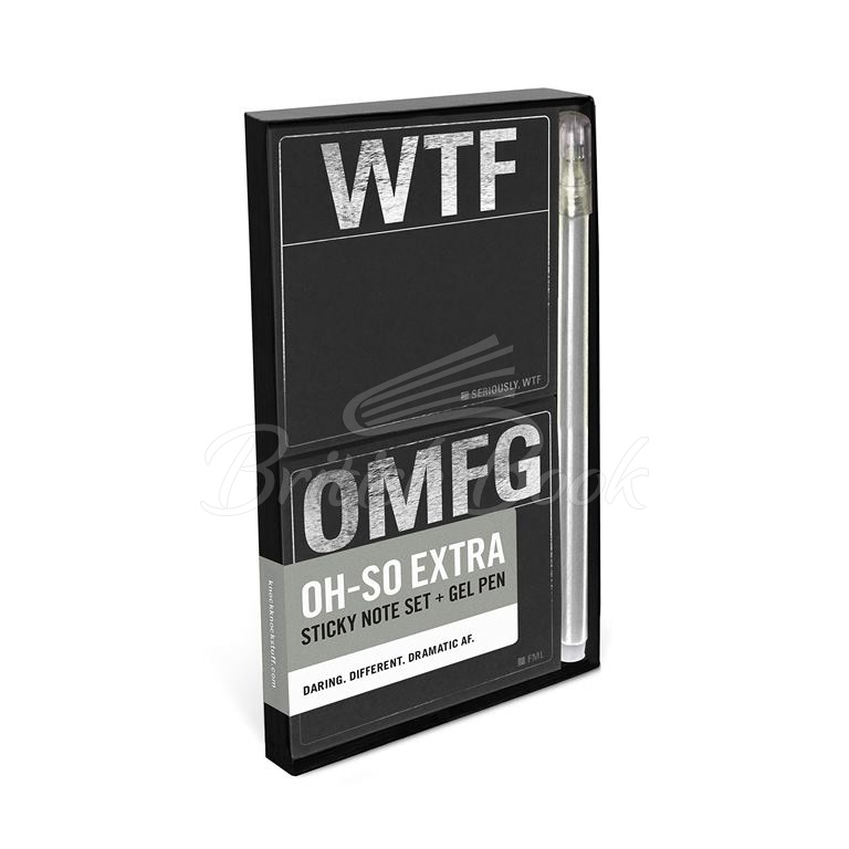 Клейкая бумага для заметок WTF / OMFG Sticky Note Set with Gel Pen изображение 1