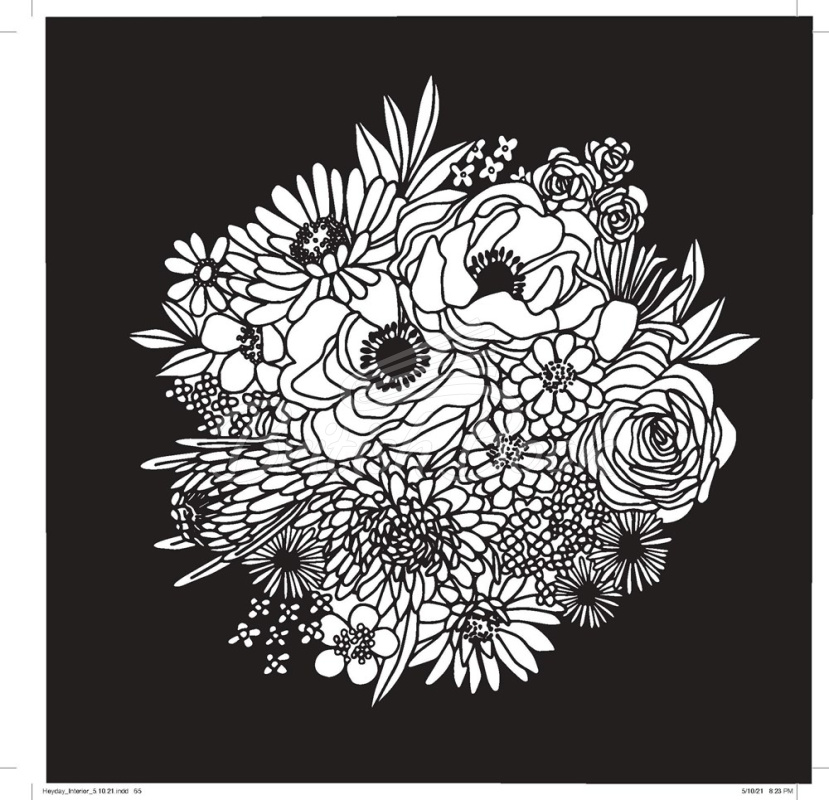 Книга Heyday: A Retro Flower Design Coloring Book изображение 5
