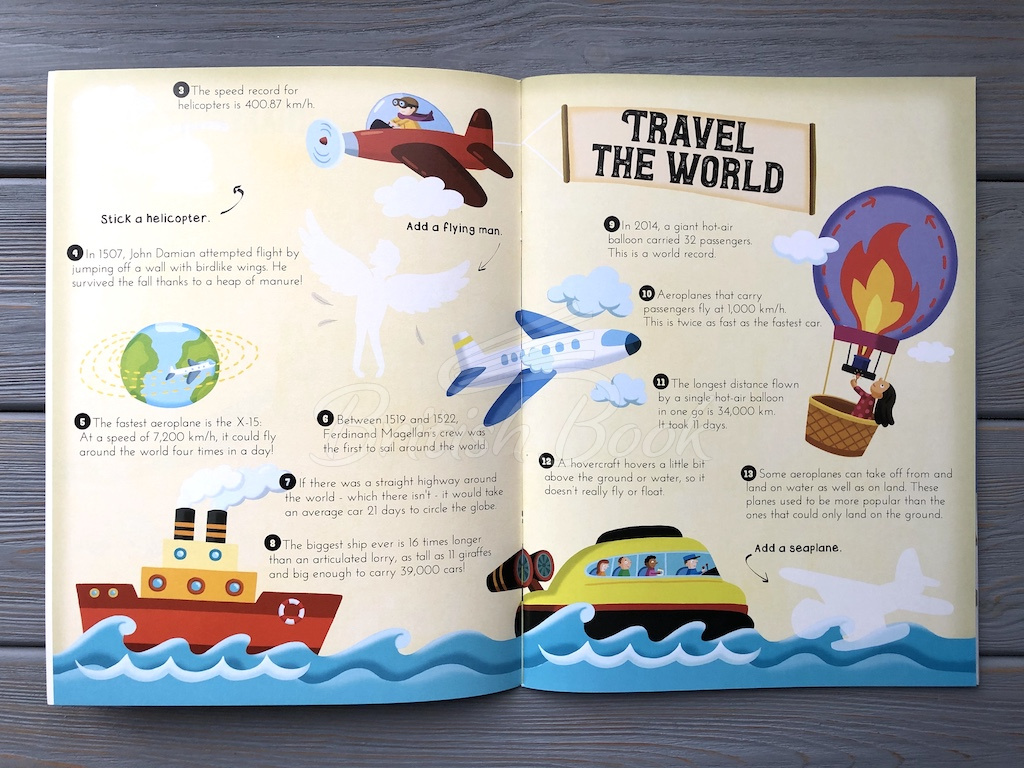 Книга Sticker and Learn: 100 Top-Notch Transport Facts изображение 11