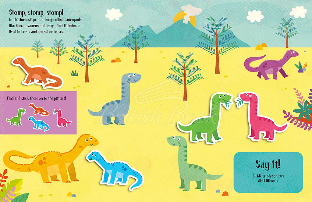 Книга Felt Stickers: Dinosaurs Play Scene Book зображення 1