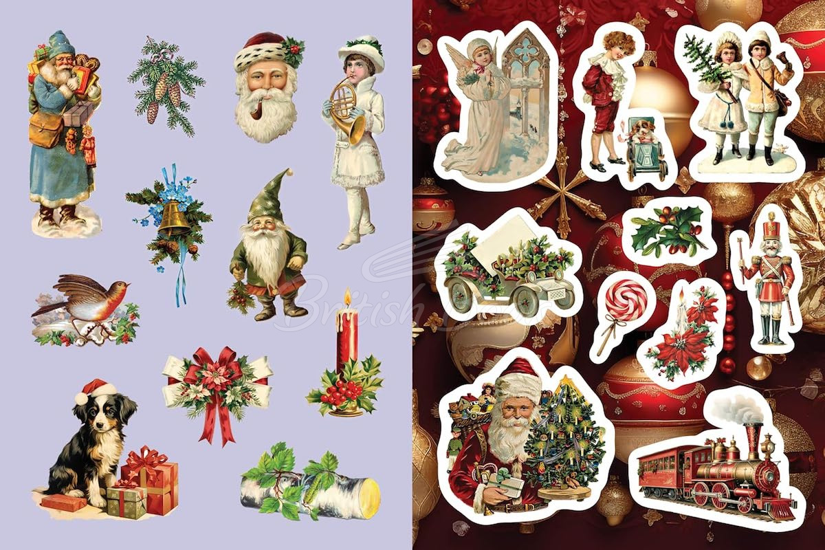 Книга A Vintage Victorian Christmas Sticker, Color & Activity Book зображення 5