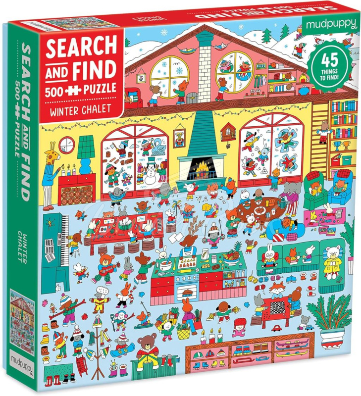 Пазл Winter Chalet Search and Find Puzzle изображение