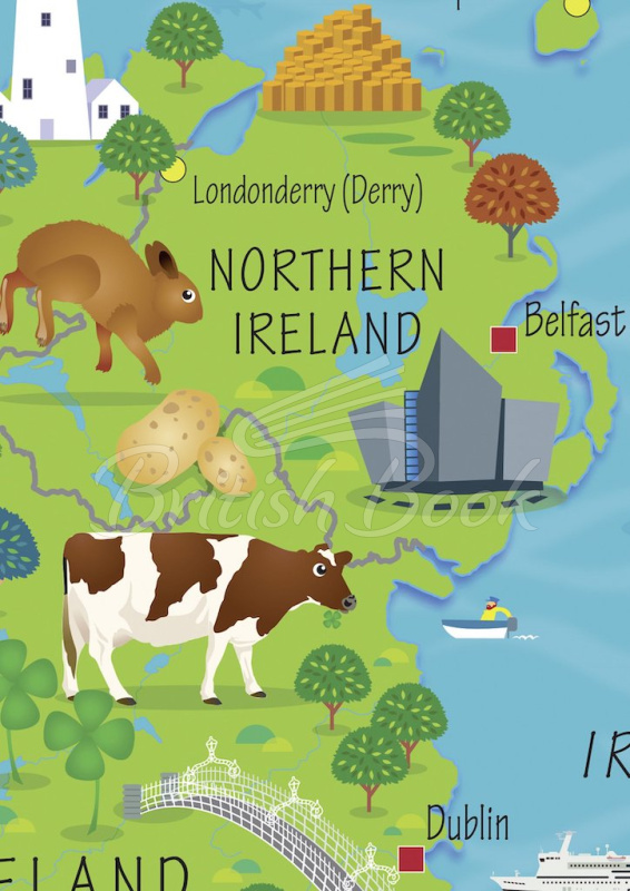 Карта Collins Children's Wall Map of the United Kingdom and Ireland изображение 3