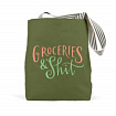 Groceries and Shit Tote Bag (Olive)