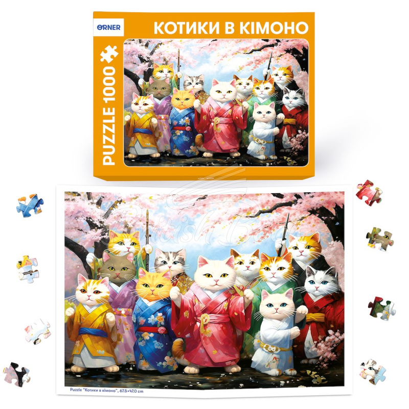 Пазл Котики в Кімоно 1000 Piece Puzzle изображение 2