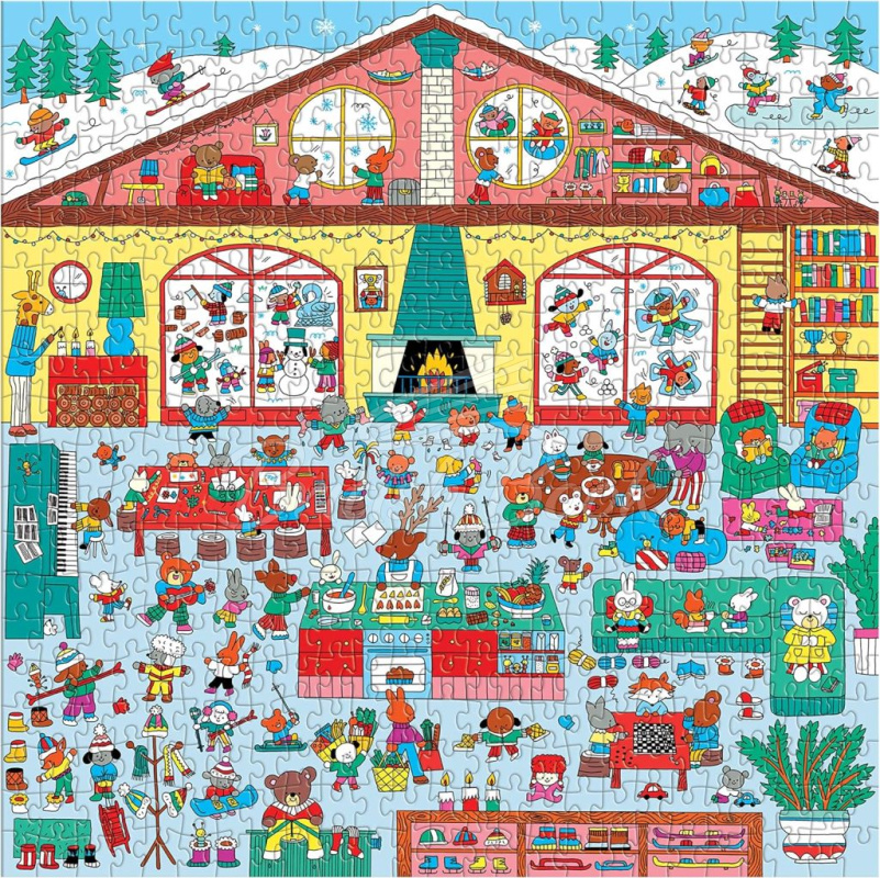 Пазл Winter Chalet Search and Find Puzzle изображение 2