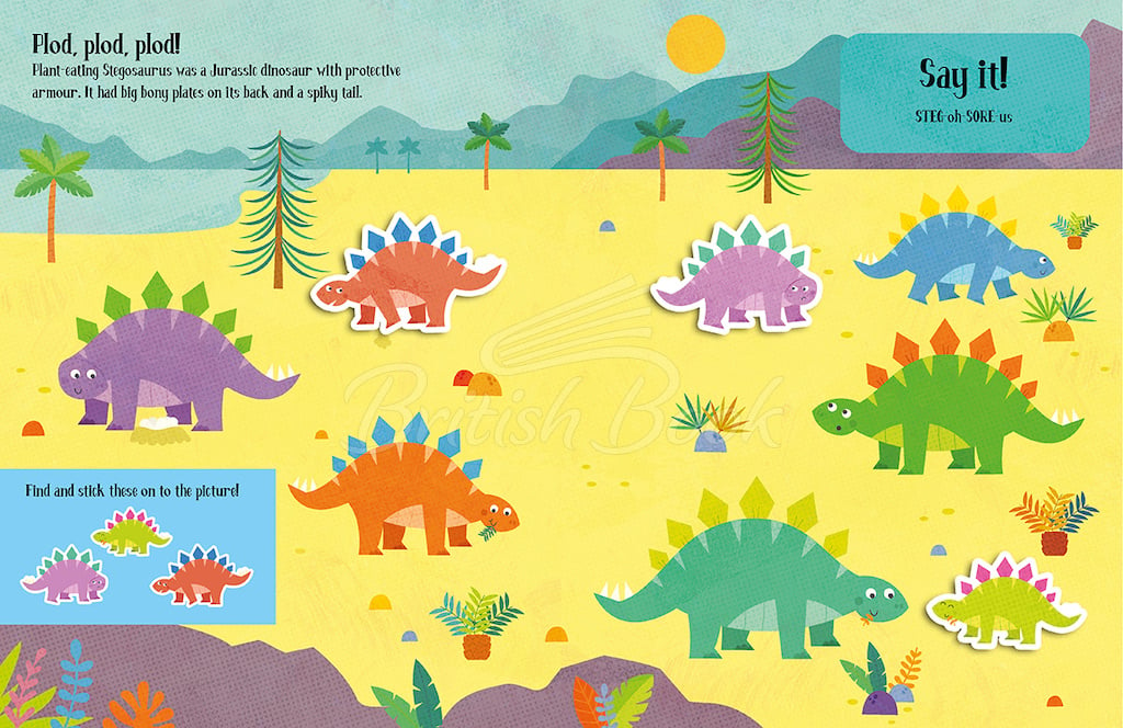 Книга Felt Stickers: Dinosaurs Play Scene Book изображение 3
