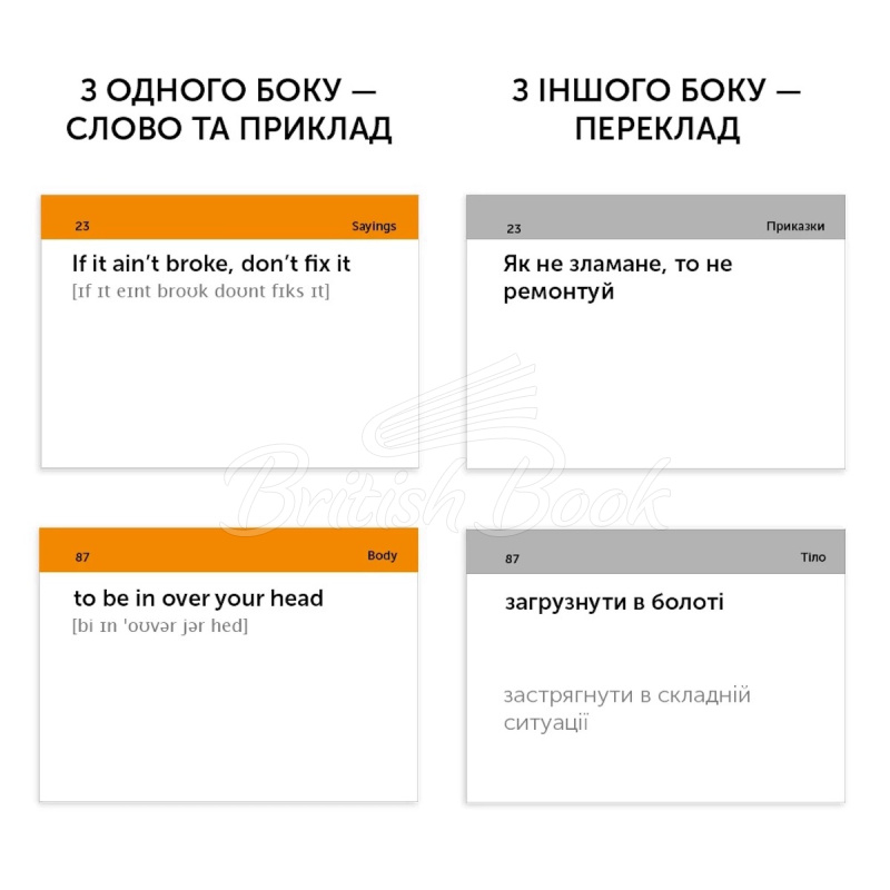 Картки для вивчення англійських слів English Idioms B2-С1 зображення 1