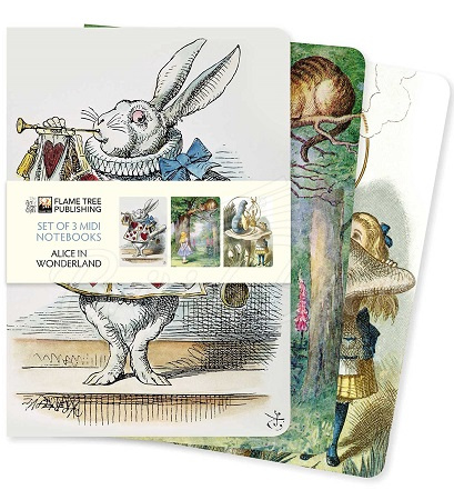 Набор Alice in Wonderland Set of 3 Midi Notebooks изображение