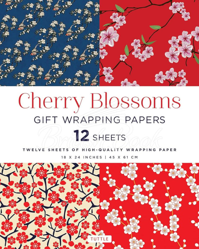 Упаковочная бумага Cherry Blossoms Gift Wrapping Papers: 12 Sheets изображение