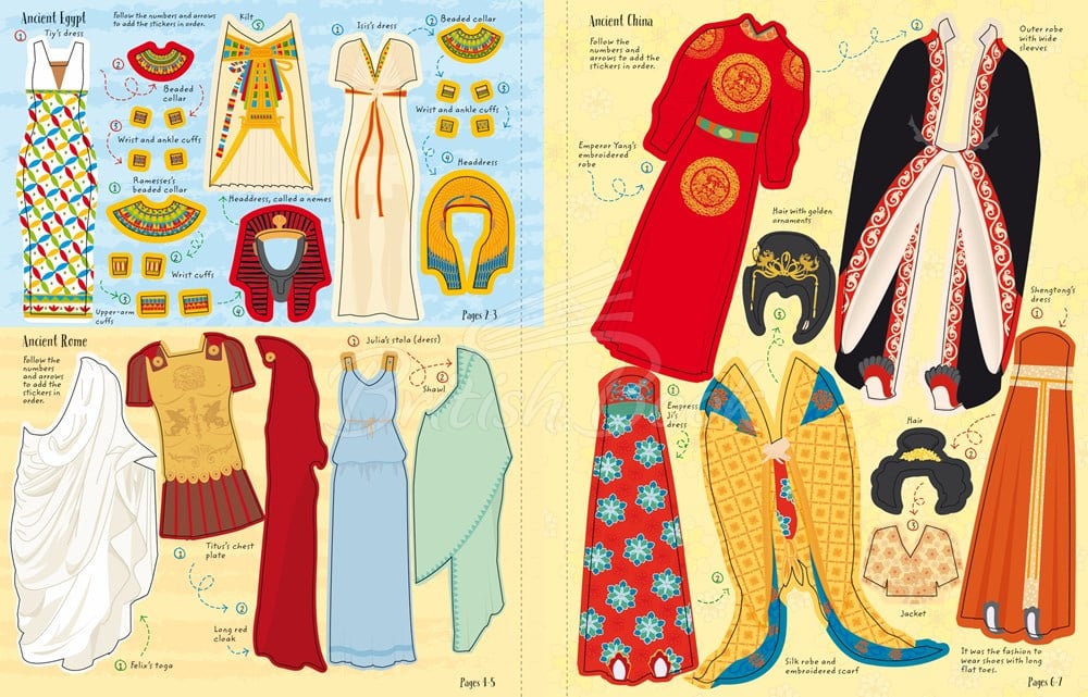 Книга Sticker Dolly Dressing: Fashion Long Ago зображення 4