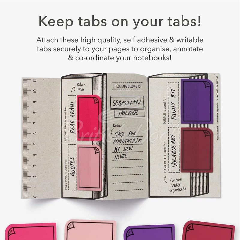 Клейкий папір для нотаток Bookaroo Sticky Tabs Pink зображення 1
