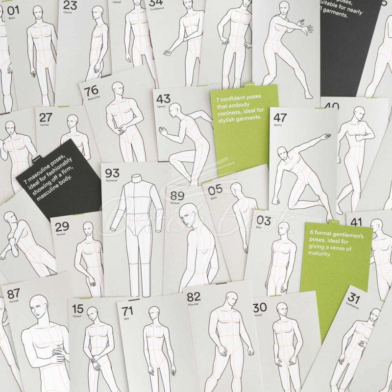 Карточки Poses for Fashion Illustration (Mens Edition) изображение 4