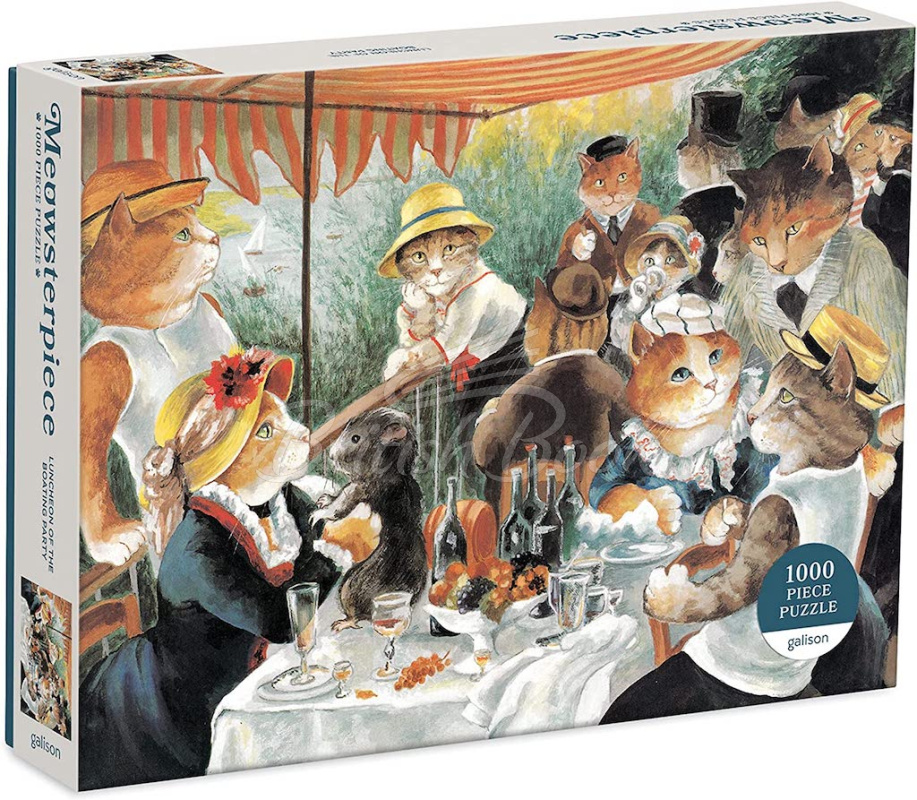 Пазл Meowsterpiece of Western Art: Luncheon of the Boating Party 1000 Piece Puzzle зображення 1