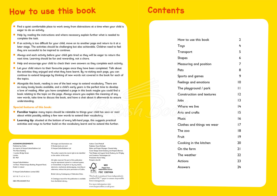Книга Collins Easy Learning Preschool: Vocabulary (Ages 3-5) изображение 1