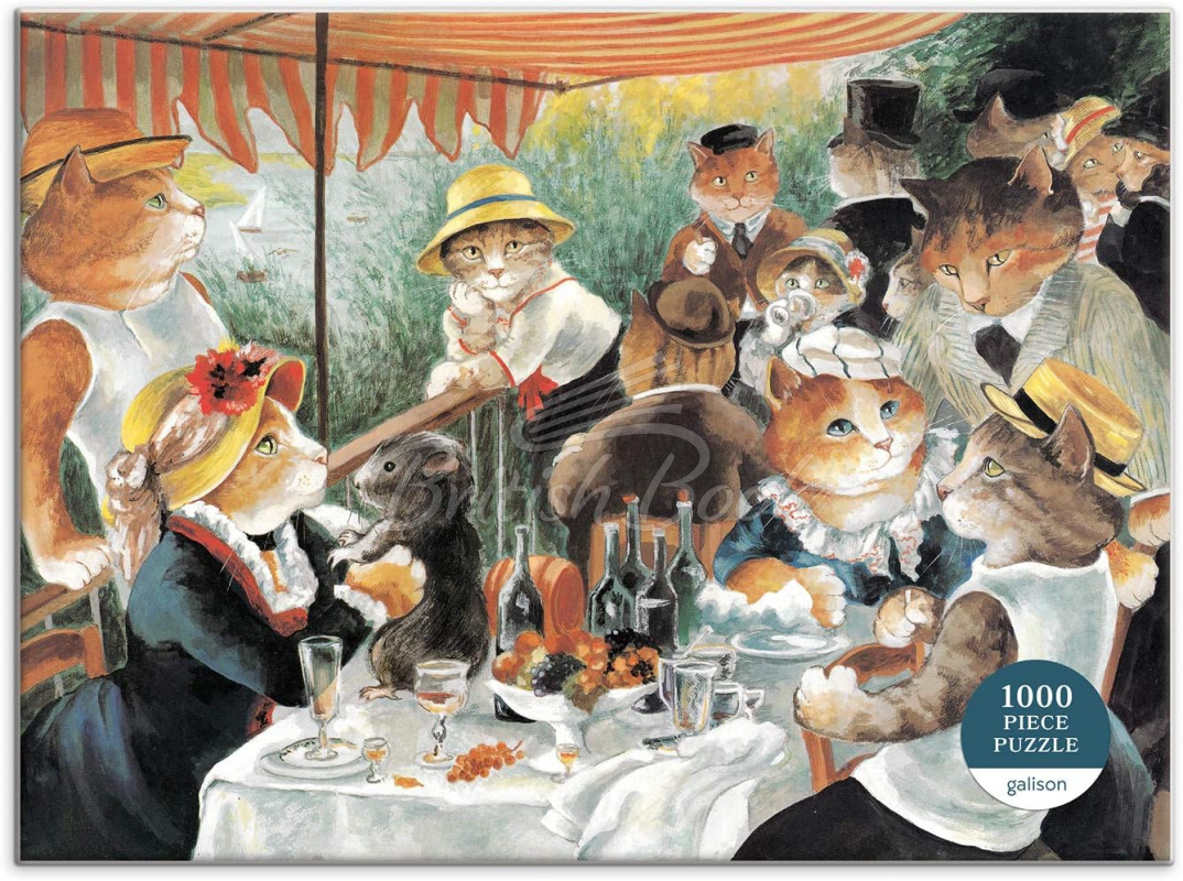 Пазл Meowsterpiece of Western Art: Luncheon of the Boating Party 1000 Piece Puzzle зображення 1