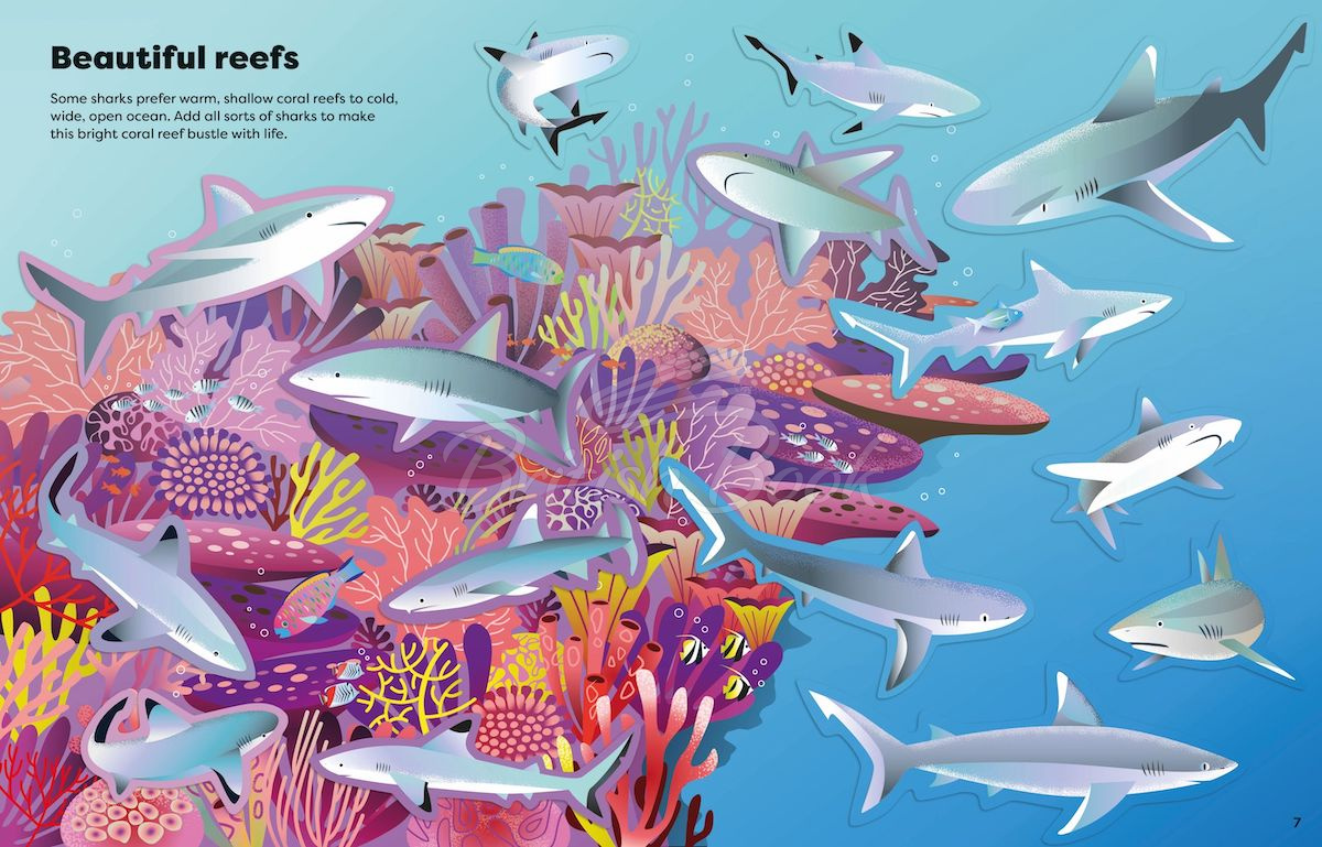 Книга Big Sticker Book of Sharks зображення 2