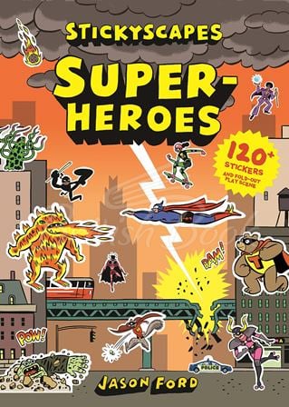 Книга Stickyscapes Superheroes зображення
