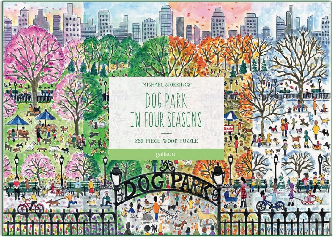 Пазл Michael Storrings Dog Park in Four Seasons 1000 Piece Puzzle изображение