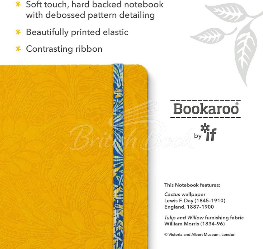 Блокнот V&A Bookaroo Journal A5 Morris Tulip & Willow изображение 1