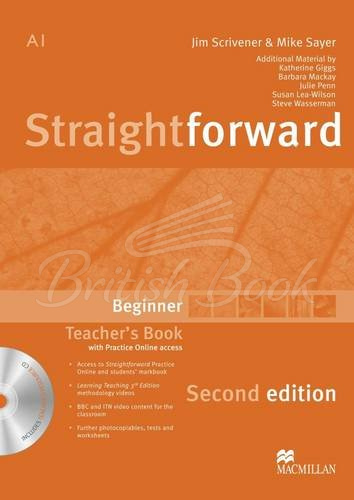 Книга для вчителя Straightforward Second Edition Beginner Teacher's Book with CD-ROM and Practice Online access зображення