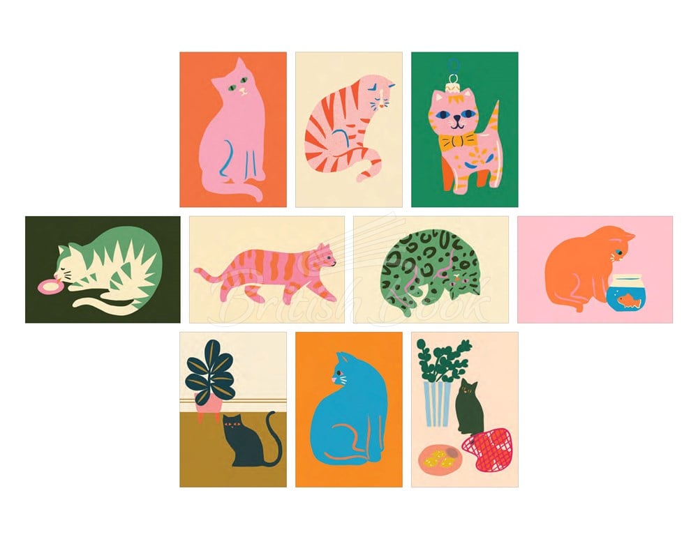 Набор Cat Box: 100 Postcards by 10 Artists изображение 9