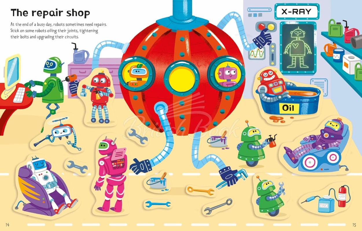 Книга First Sticker Book: Robots зображення 5