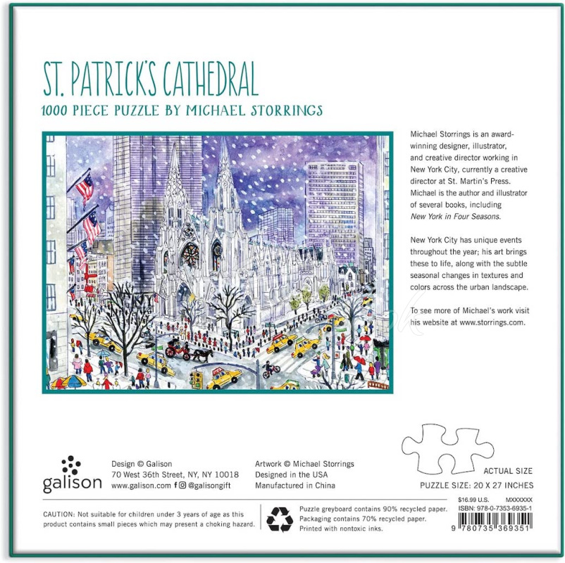 Пазл Michael Storrings St. Patricks Cathedral 1000 Piece Puzzle изображение 3