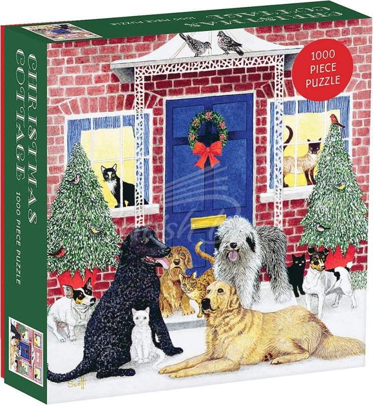 Пазл Christmas Cottage Square Boxed 1000 Piece Puzzle зображення 1