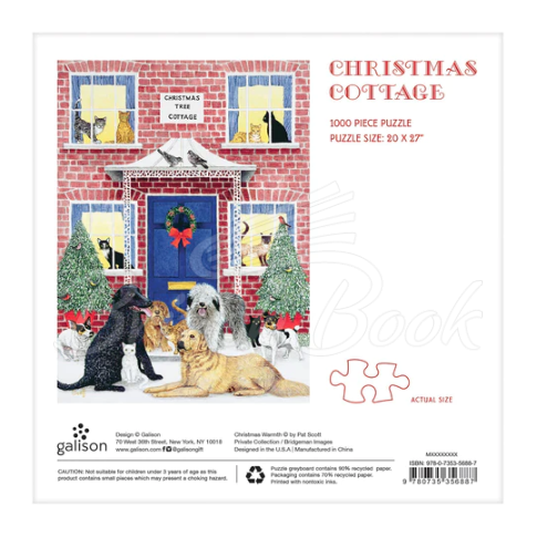 Пазл Christmas Cottage Square Boxed 1000 Piece Puzzle изображение 4