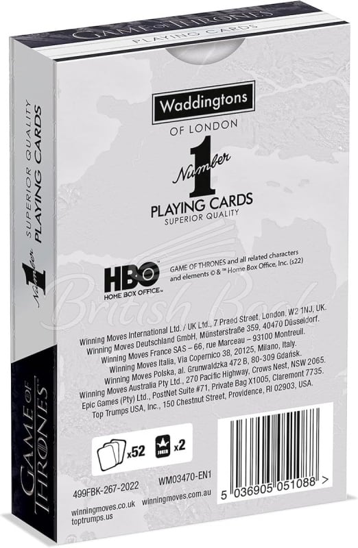 Карты игральные Waddingtons No.1 Playing Cards Game of Thrones изображение 1