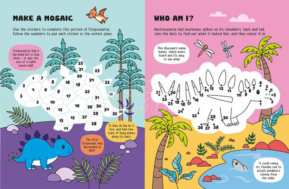 Книга Glow-in-the-Dark Dinosaurs Sticker Activity Book изображение 4
