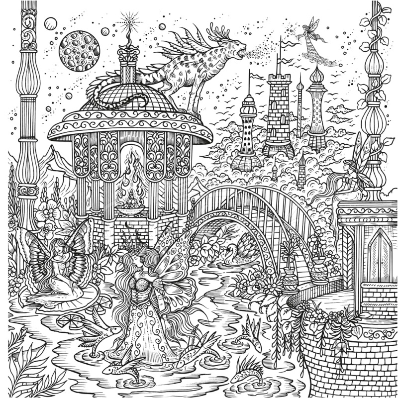 Книга Dream Voyage: A Fantasy Colouring Journey зображення 1