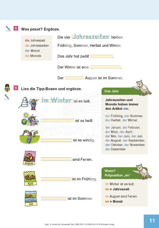 Книга Spielerisch Deutsch lernen DaZ-Arbeitsheft Zeit: Monate, Jahreszeiten, Uhrzeit зображення 7