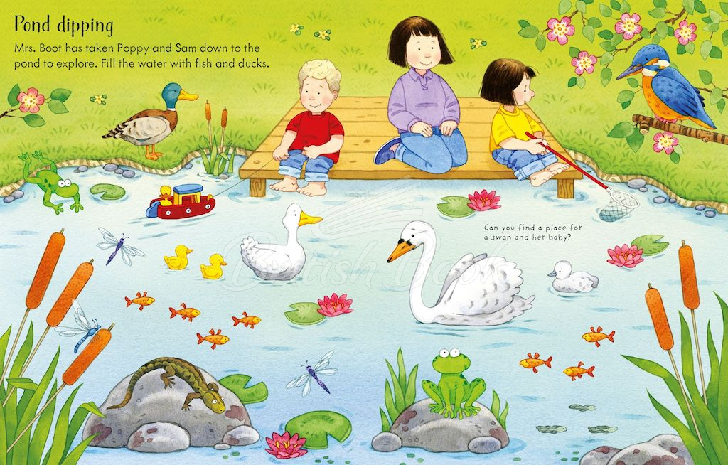 Книга Usborne Farmyard Tales: Poppy and Sam's Nature Sticker Book зображення 2